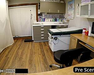 hey doc don't tell i CUM on the clock spreading shaved pussy - rina arem