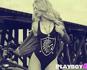 Big tits Latina milf model strips outdoors revealing juicy pussy and poses seductively