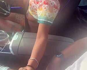 girl strokes big black cock in public car ride