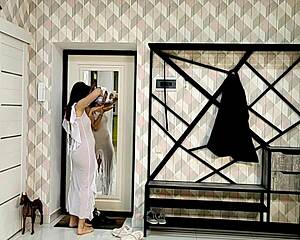 angie elif enjoys a relaxing solo session in her cozy european bedroom