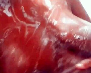 my soapy tits are bouncin all slippery n wet, can't stop touchin em...