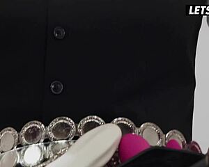 zaawaadi the ebony stepsister pulls stepbro and girlfriend into wild threesome action