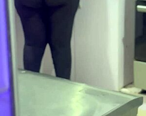 hidden cam catches housekeeper's fat bbw ass peeking