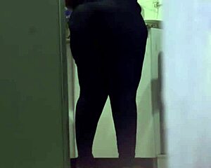 hidden cam catches housekeeper's fat bbw ass peeking