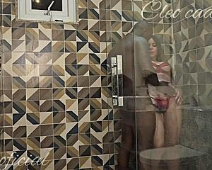 Damn! Cleo Cadillac Gets Fucked Raw by Muscular Friend's Huge Cock in Bathroom!