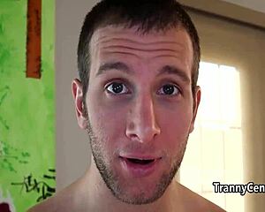 shemale tongue dives deep into ass on casting