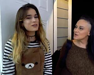 Skinny Big-Titted Gypsy Pamela Morrison Pokes Pussy and Swallows Cum!