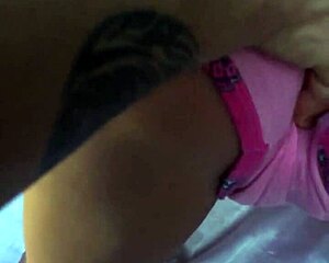 sexy blonde in parents' bathroom room plays with her sex toys intimately