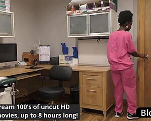 hey doc don't tell i CUM on the clock spreading shaved pussy - rina arem