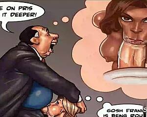 mayor's wife cheats as husband fucks sexy ebony kitchen maid