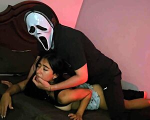 Neighbor Ghostface pounds my big ass on Halloween doggystyle