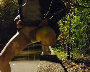 ting xuan sneaks outdoors pees freely drops panties masturbates in park