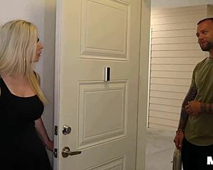 whoa check out tech support milf alana luv's massive tits bouncing during blowjob!