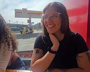 sexy latina's mountain car bath turns to pussy licking sex