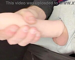 Robbystrokes pumps foreskin extender for massive cum explosion backstage