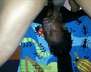 Black Amateur Gal Face Fucked Hard by Horny Cock