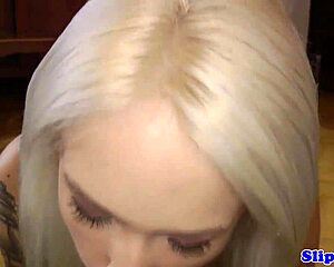 pov closeup of 18+ teen sucking old man's cock before riding him hard