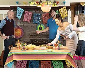 cinco de mayhem party skirt lift goes wrong with taboo pussy licking oops