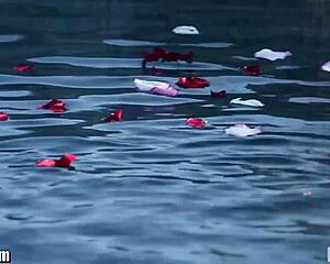 hey jenna's cuffed up tight and taking that monster cock deep