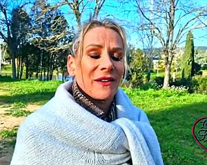 Victoria Belle sexy French milf in lingerie craves big cock with her small waist