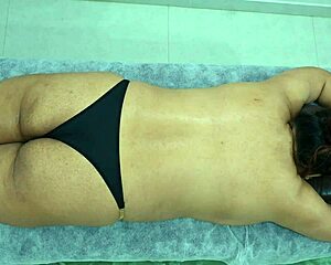 i-i couldn't resist that big ass latina during the massage from desi black boy it got so huge and fat