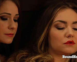 lingerie femdom madame moans wildly from slave's pussy lick