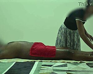 client enjoys relaxing massage turning into happy ending with flashing tease