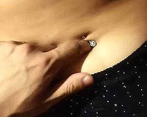 A couple dives into an intense navel massage that builds to a shuddering orgasm for her