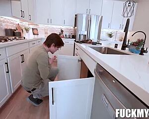 Handyman, cum all over Danae Mari's big tits now?