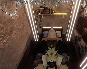 hot girl in tight jeans bends over for deep cock thrusts right through the ripped denim crotch