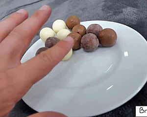 busty stepmom isabel love rides jay romero feeding him cum covered chocolates cowgirl style.