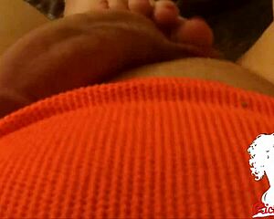 rich horny amateur milf richelle rose strokes cock with her soft bare feet giving intense pov footjob until cumshot