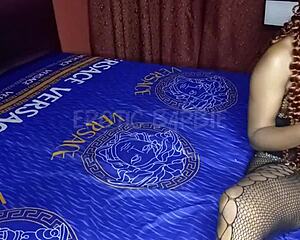 Momma Bear Oiling Up Her Ebony Twat for Your Tongue Lick Now!