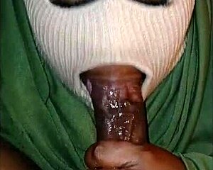 super sloppy deepthroat from masked brunette gagging on huge cock cumshot