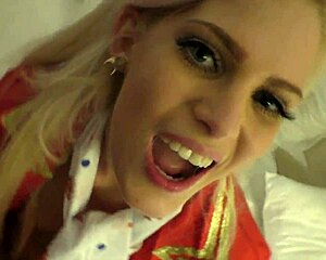 Air hostess candee licious swallows bbc cum after bareback interracial pounding