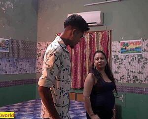 chubby asian milf bhabhi bends over for young devar's monster cock creampie pounding