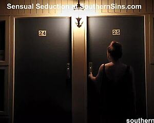 pov strap-on fun with that shaved lesbian hottie getting fingered wet