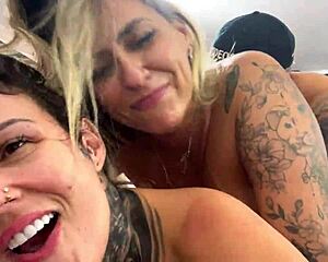 threesome sex throbs wet pussies to shared orgasm explosion