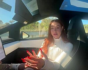 Popping best friend's girlfriend Rosie Rider virginity creamy car ride!