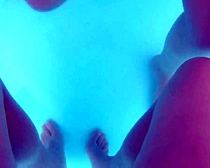 so the husband grabs the camera while his wife karina hooks up outdoors with lucas and another guy at the hotel pool