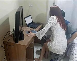 Novinha alone gets tarado maintenance man cum on ass hidden cam