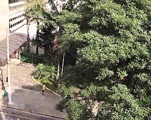 otaku teen gives a sloppy deepthroat blowjob on my apartment balcony