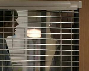 big asses big tits erupt in hidden office 5some