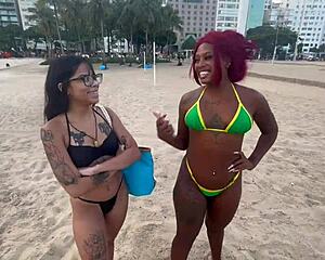 met these two hotties on copacabana beach and brought them home for fun