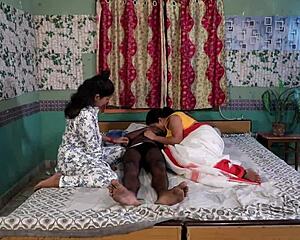 sharing hot indian mother-in-law for taboo family threesome sex thrill