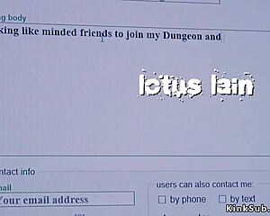 Dominant Ebony Ties and Whips Redhead Slave's Ass in BDSM Bondage