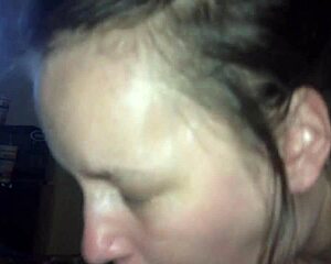 Shy amateur blows me deep until massive facial cum explosion in POV