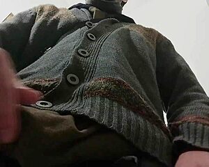 i hear rain pattering as i stroke my monster cock in bathroom