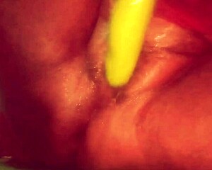 asian village chick rams brinjal deep in her wet shaved pussy on the ranch