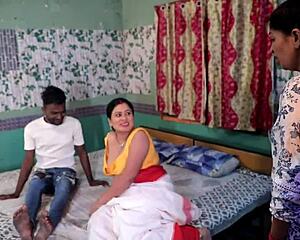 sharing hot indian mother-in-law for taboo family threesome sex thrill